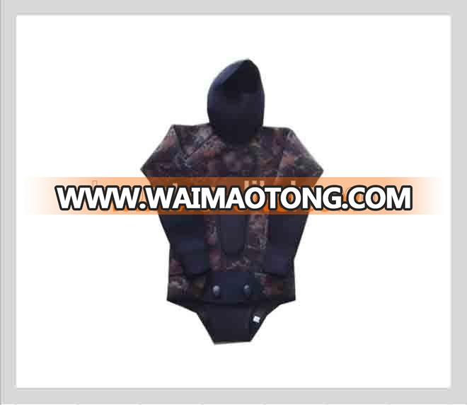 Camo Neoprene Spearfishing wetsuits Camouflage spearfishing wetsuit Pants with Hooded Jacket Spearfishing suits